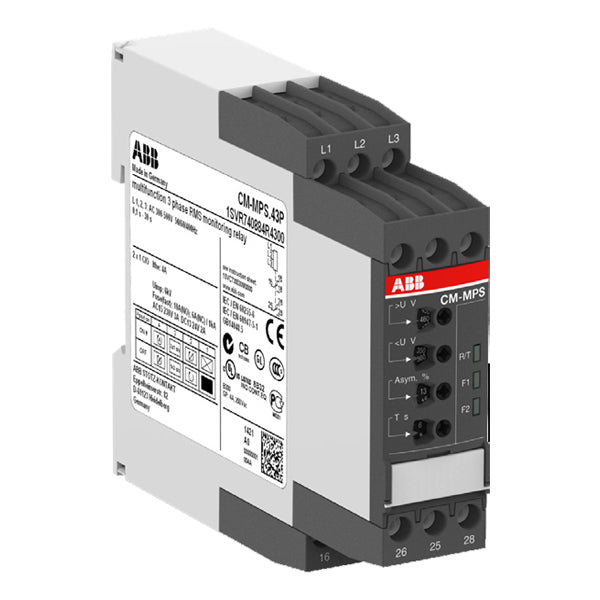 1SVR630884R4300 | ABB CM-MPS.43 Multifunctional Three-phase Monitoring Relay